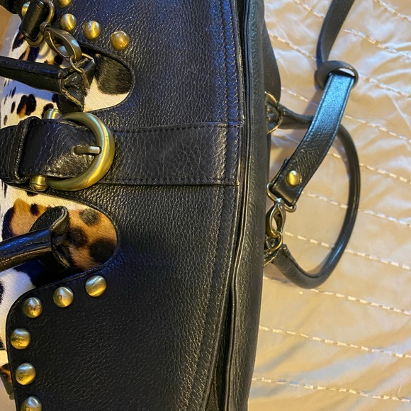 INNUE Made in Italy black leather satchel - Picture 4 of 10